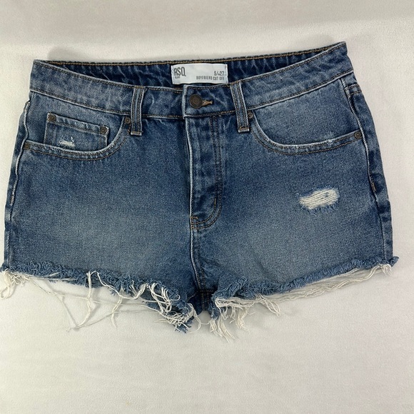 RSQ Pants - RSQ Blue Denim Distressed Cut-Offs Button Fly Jean Shorts